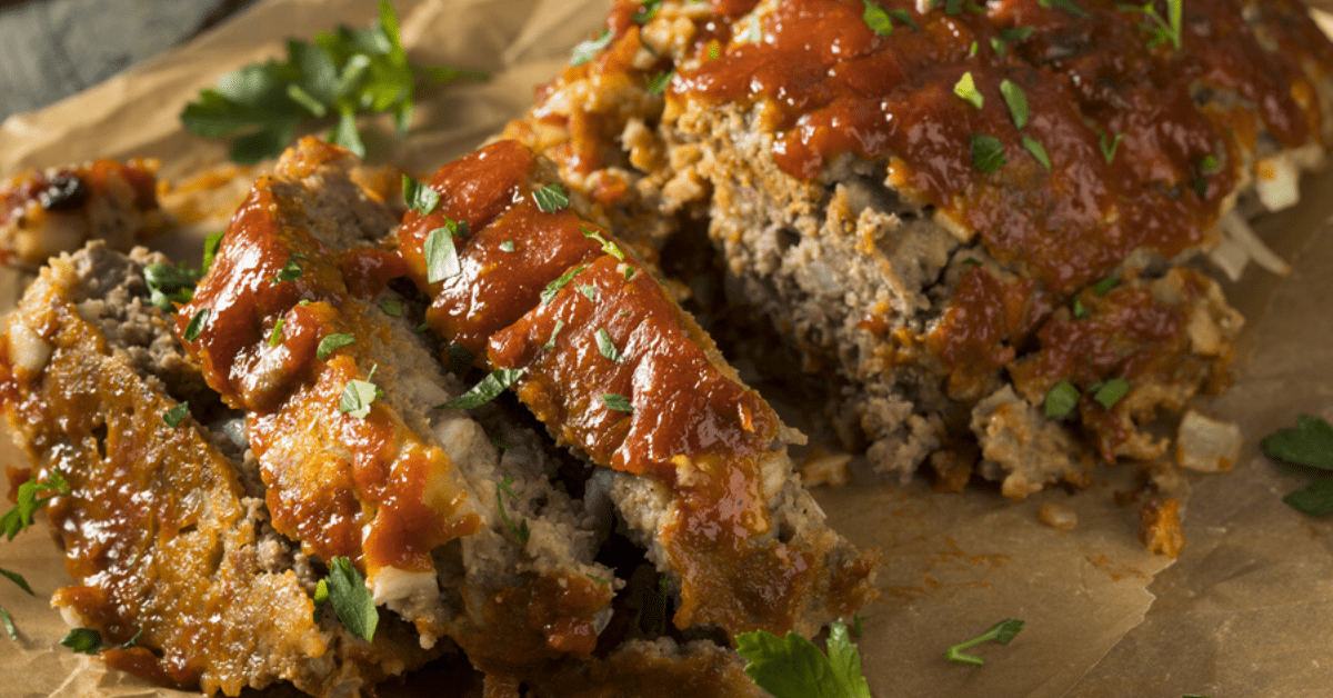 Turkey Meatloaf with Caramelized Onion & Mushrooms