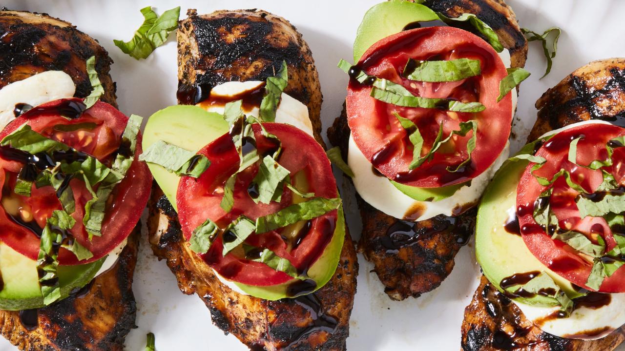 Chicken Breast with Avocado, Tomato, and Cheese