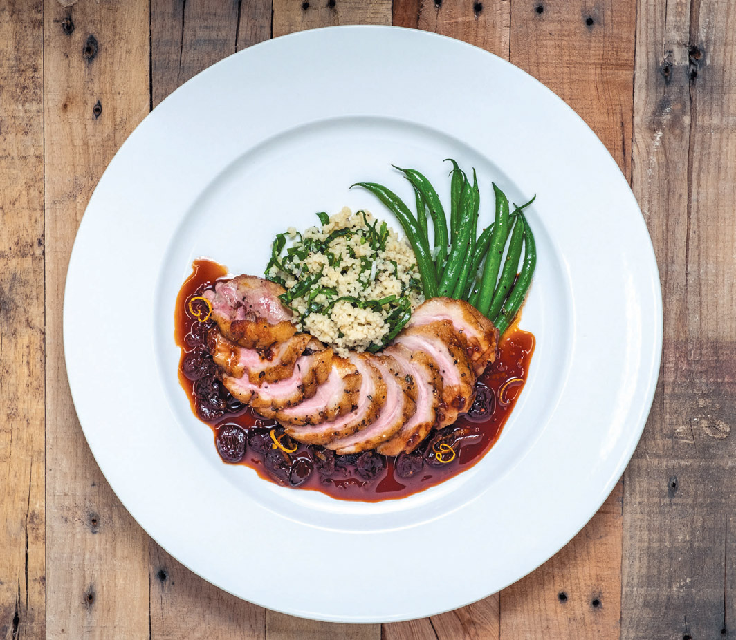 Seared Duck Breast in a Blueberry Port Sauce